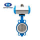 D671F-16 ສະແຕນເລດ pneumatic 304 ແຜ່ນ PTFE butterfly valve DN40506580100125150