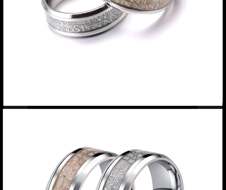 Liên minh huyền thoại Titan Steel Steel Ring LOL Sáng thép không gỉ Nhẫn thời trang Five Kills Nhẫn niềm tin nhẫn trơn