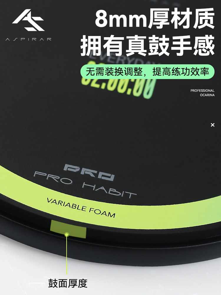 As Mute Drum Pad 12inch Drum Set Practice Device for Mute Drumming, Beginner Use, Metronome Set, Percussion Board Trainer