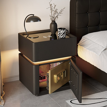 Smart Bedside Table Safe Integrated 2025 New Model High-End Multifunctional Wireless Charging Bedside Safe