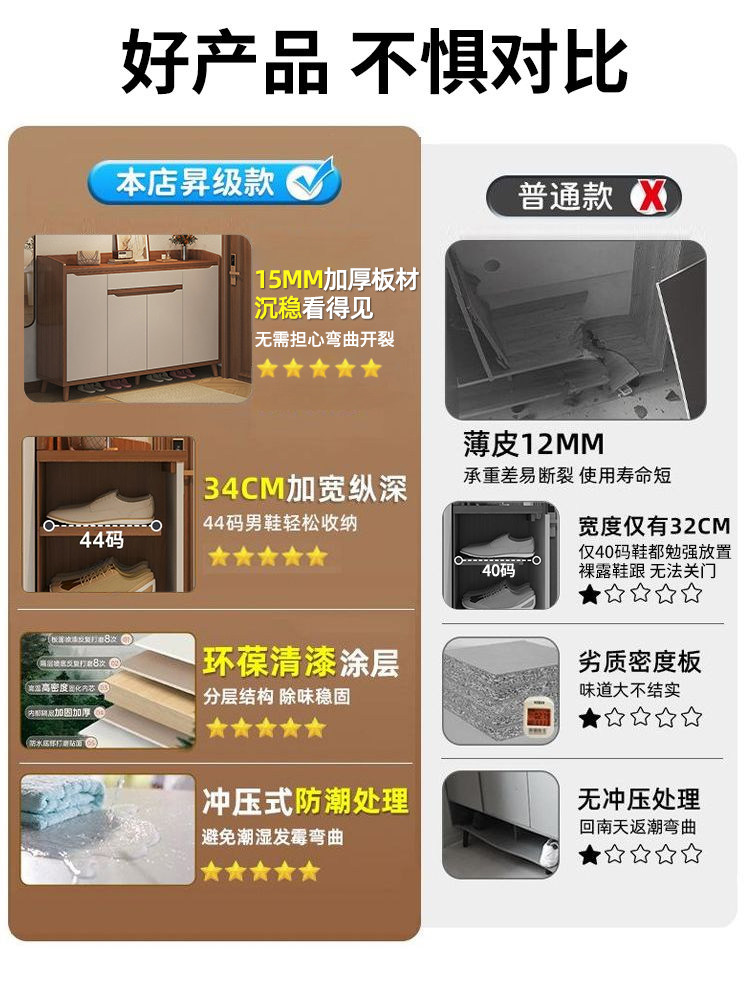 Solid Wood Shoe Cabinet for Home Entrance, Indoor Storage Cabinet, Integrated Wall-Mounted 2025 New Popular High-End Shoe Rack