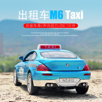 Simulation open door taxi model alloy childrens toy car taxi toy large boy taxi car