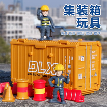Childrens engineering toy container fire sanitation boy simulation detachable container model early education set Boy