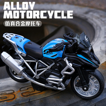 Q version alloy sound and light return force motorcycle simulation model childrens music toy car boy ornaments collection metal