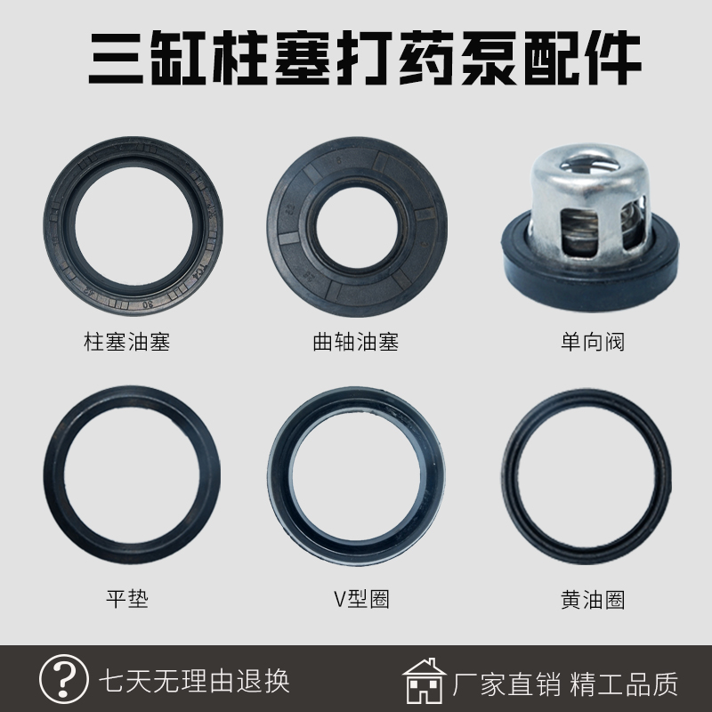 Three-cylinder plunger pump pump aerosol seal seal V-type tank O-ring pump head accessories repair pack