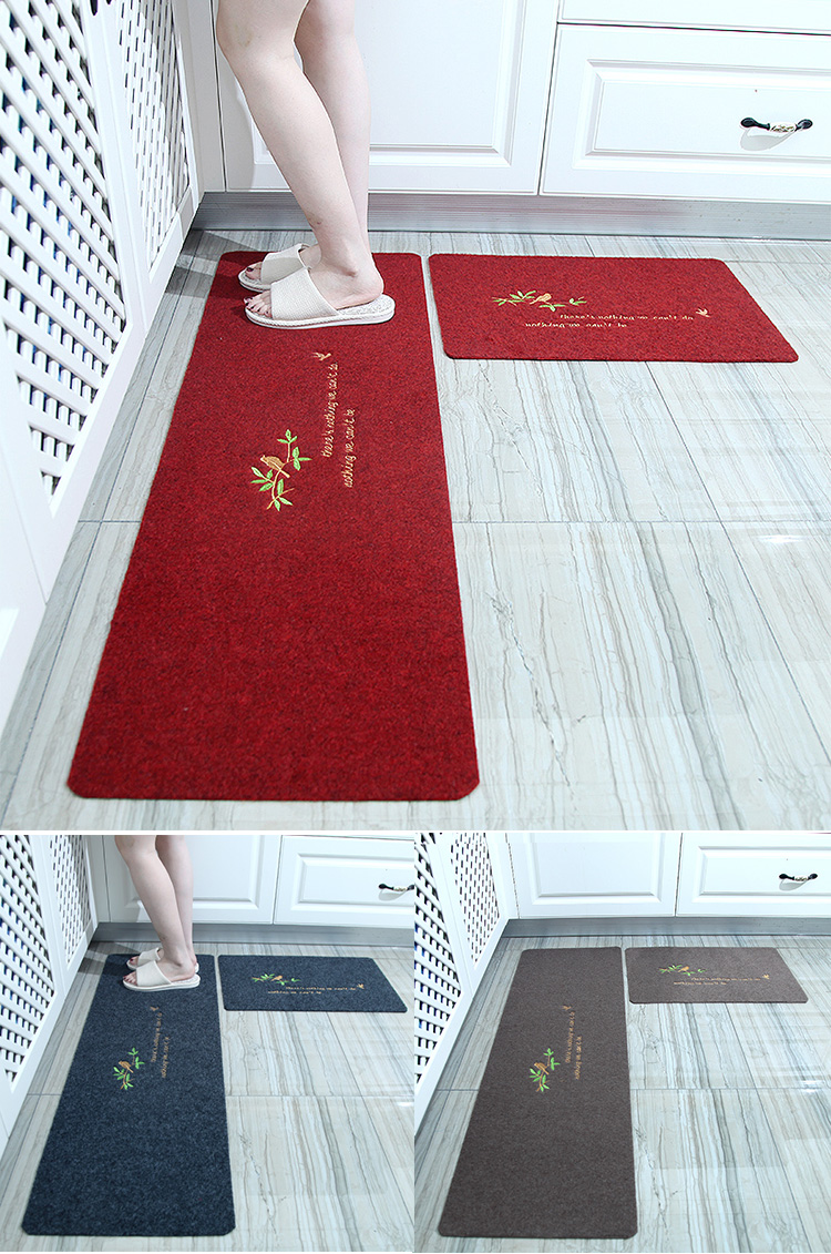 Thảm nhà bếp chống trượt chống thấm nước hộ gia đình dải chống thấm thấm nước phòng ngủ cửa mat phòng tắm cửa phòng tắm thảm thảm xốp vân gỗ
