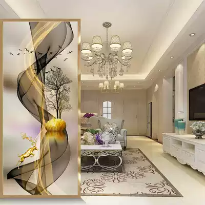 Nordic simple modern glass screen partition living room kitchen entrance light luxury decoration light transparent cover