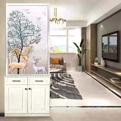 Porch cabinet shoe cabinet modern Nordic simple glass screen partition into the living room shelter light luxury decoration storage cabinet