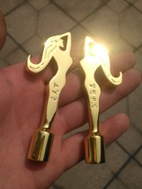 Stainless steel beauty beer bottle opener train toilet door hexagonal key car keychain pendant personality waist hanging