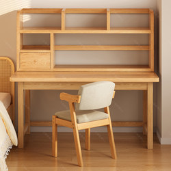 Solid Wood Computer Desk Bedroom For Home Student Desk Bookshelf Integrated Table Study Desk Rectangular Workbench