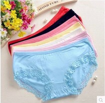 Modal mid-rise womens underwear sexy lace cotton briefs cotton file
