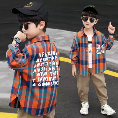 Boys' shirt autumn new children's cotton long sleeve plaid shirt Zhongdai Spring and Autumn Korean version of fried street coat tide