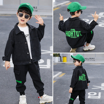 Boy denim suit 2021 new boy Korean version of autumn children children Spring and Autumn fashionable fried street childrens clothing