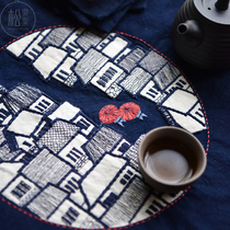 Yanyu Jiangnan handmade DIY fabric European embroidery flower material package Chinese style Zen thorn embroidery tea mat kit