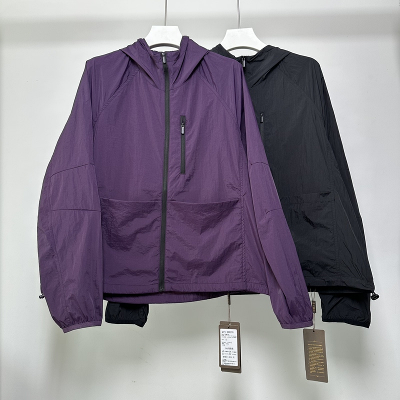 000220 Thin Hooded Zip-Up Casual Jacket Top