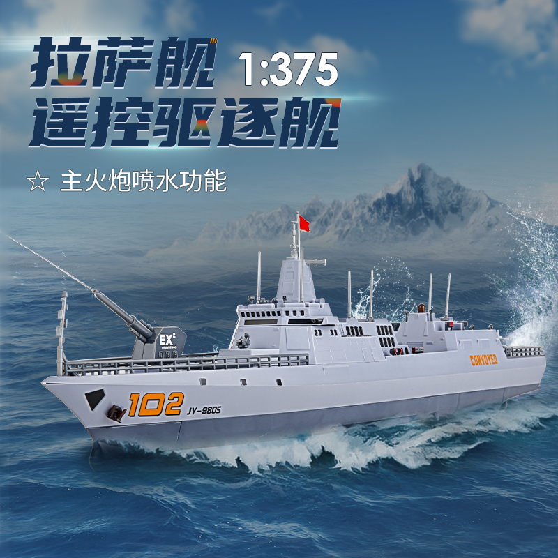 Remote-Controlled Electric Lhasa-Class Destroyer Simulation Military Model with Realistic Water Cannon Firing, Suitable for Boys to Play with in the Water