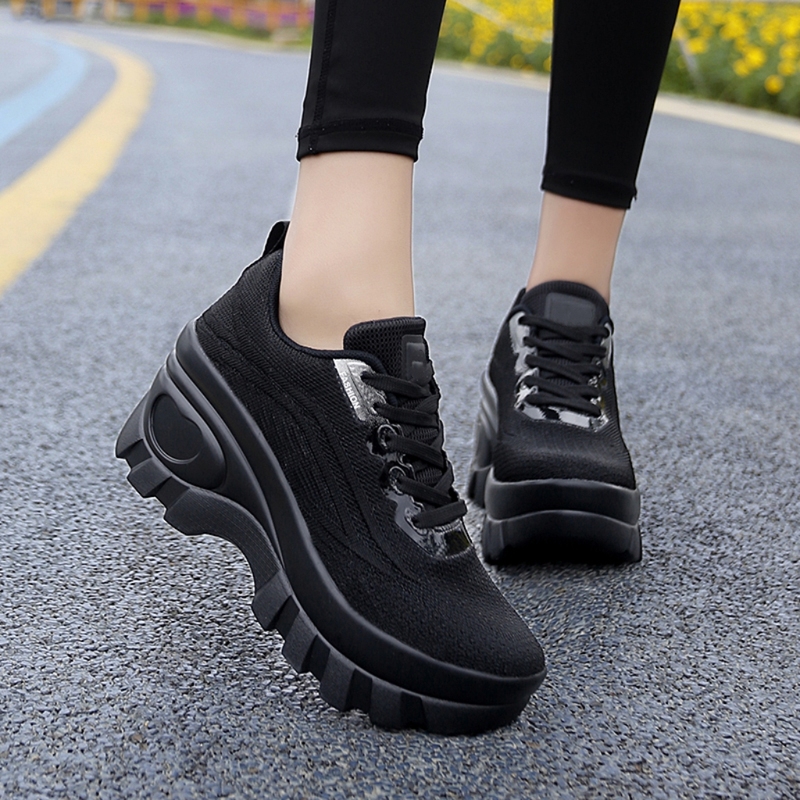 Spring, Autumn and Summer New Mesh Heightening Shake Sole Casual Shoes Sports 8cm Women's Classic Breathable Shoes 2025