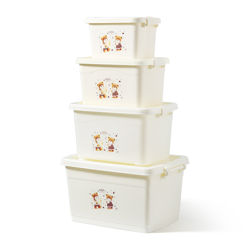 Storage box, clothes toy storage box, plastic clothing storage box, extra large clearance three-piece set, four-piece set