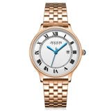 Летний стальной ремешок, календарь, мужские часы, кварцевые часы, простой и элегантный дизайн, легкий роскошный стиль, изысканный стиль