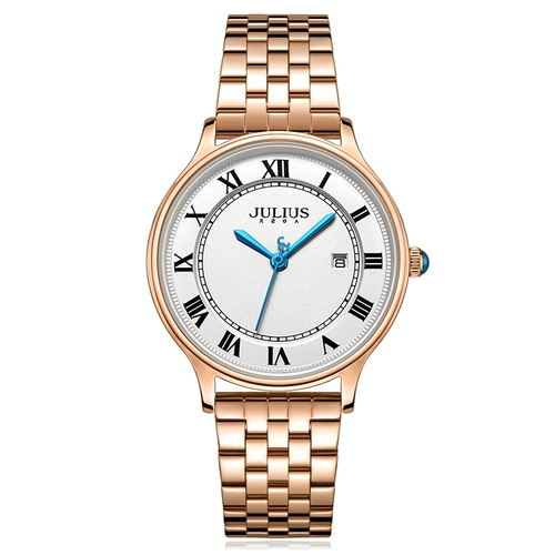 Летний стальной ремешок, календарь, мужские часы, кварцевые часы, простой и элегантный дизайн, легкий роскошный стиль, изысканный стиль