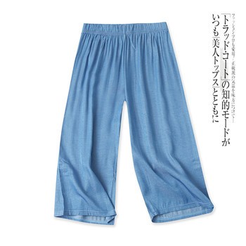 ໂສ້ງຂາສັ້ນຂາສັ້ນ tencel ທີ່ມີແອວແອວສູງ