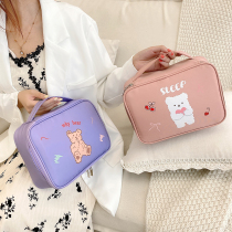 ins waterproof large capacity girl cosmetic bag Korea Super fire cute portable travel cosmetics wash storage bag