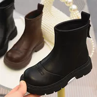 Martens, детские короткие сапоги, демисезонные утепленные челси, из натуральной кожи