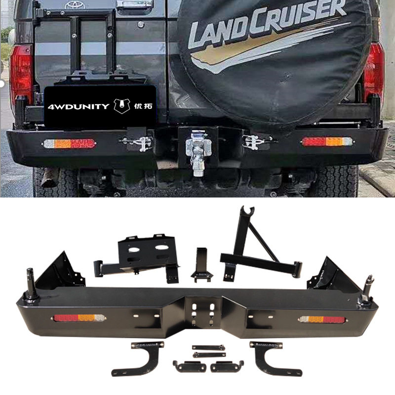 适用丰田FJ76 Rear BUMPER LC76后杠带备胎架油桶架RA款防撞杠