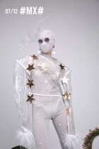 MX monster Independent Design Science and Technology Creative Transparent Flat Top Big Brimmed Hat