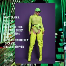 MX monster Independent Design Fluorescent Green Perspective Photography Clothing Show Clothing Nightclub Sexy gogo Performance Clothing