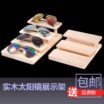 High-grade solid wood glasses display shelf ladder sun glasses props wooden Multi-Layer Display glasses bracket