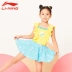 Li Ning trẻ em đồ bơi cô gái Xiêm cô bé công chúa nhỏ ăn mặc dễ thương đào tạo chuyên nghiệp đồ bơi suối nước nóng - Bộ đồ bơi của Kid đồ bơi cho be gái 11 tuổi Bộ đồ bơi của Kid
