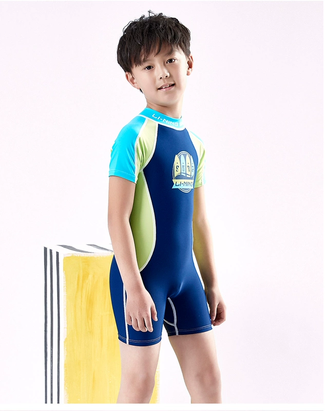 Đồ lót trẻ em Li Ning Boy Boy Đồ bơi thể thao chuyên nghiệp Áo tắm cho trẻ em lớn Kem chống nắng Xiêm khô nhanh Đồ bơi bãi biển