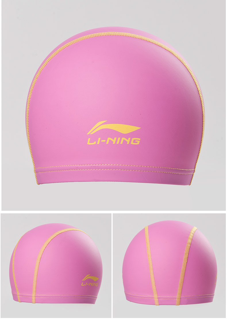 Mũ lưỡi trai trẻ em Li Ning bé trai và bé gái tóc dài không thấm nước bịt tai thời trang PU không da báo dễ thương cho bé mua mũ bơi