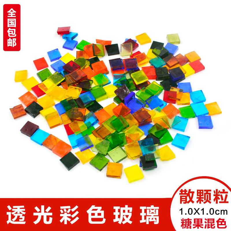 150 grams of colored transparent glass creative art mosaic diy handmade candlestick dispersion material