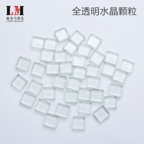 Transparent Light Transmission Colorless Crystal Glass Mosaic Diy Grain Creative Fine Art Decorative material Handmade Small Tetris