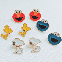 ins wind cute cartoon dog Justo Sesame Street Phnom Penh gold brooch Korean collar pin girl cartoon badge