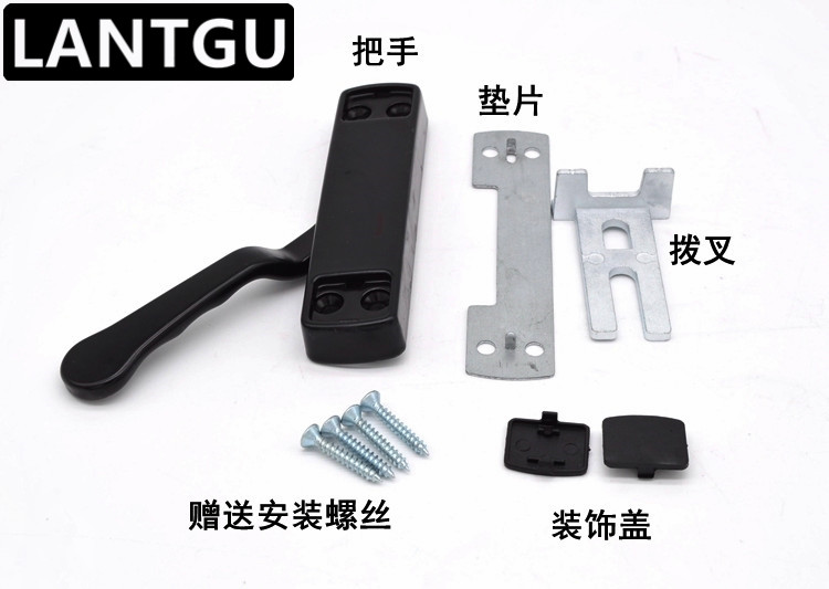 Aluminum alloy casement window handle thin section handle broken bridge outer open window handle gold steel mesh window screen short flat side open handle