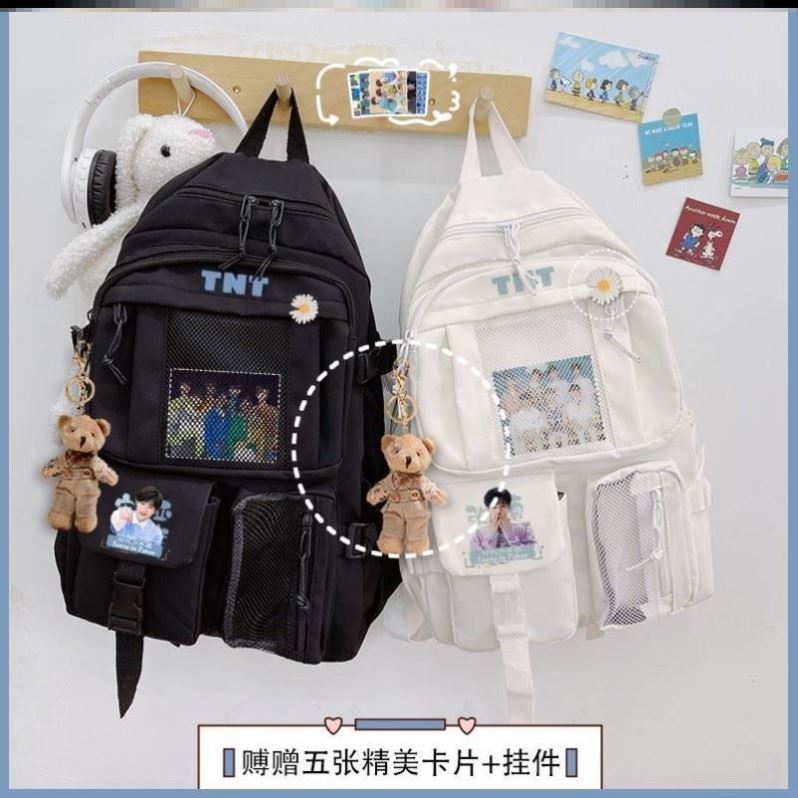 High CUHK capacity Shoulder Bag Era Juvenile Regiment Tongan Bag Girl should help TNT male and female star junior high school double shoulder bag