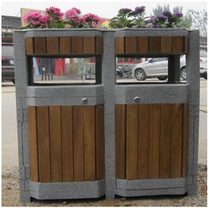 Trash bin classification trash bin outdoor glass fiber reinforced plastic trash can solid wood environmental protection fruit shell box