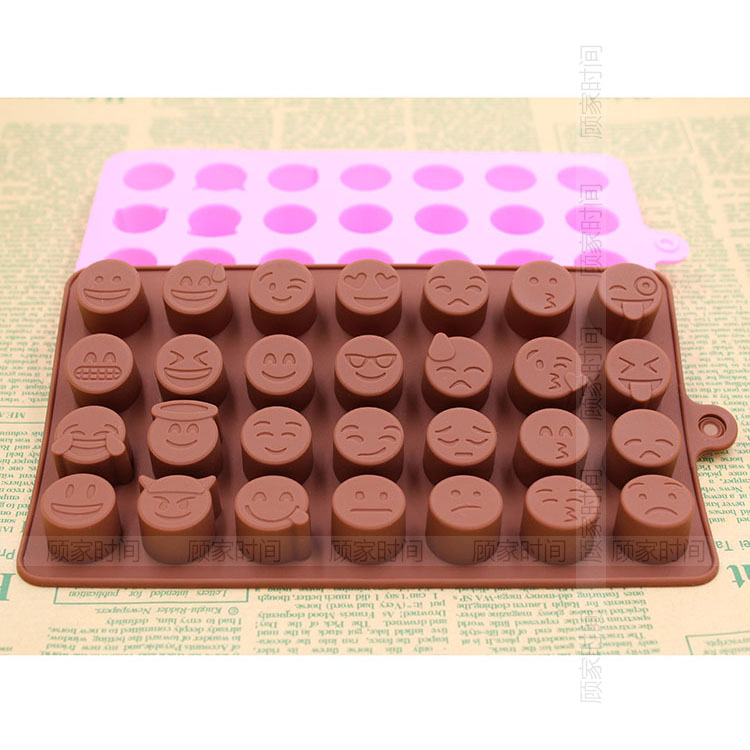 28 thậm chí biểu hiện stprint chat vui tâm trạng buồn sầu hoạt hình hình trụ DIY handmade trang trí bánh sô cô la 4g khuôn làm kem silicon