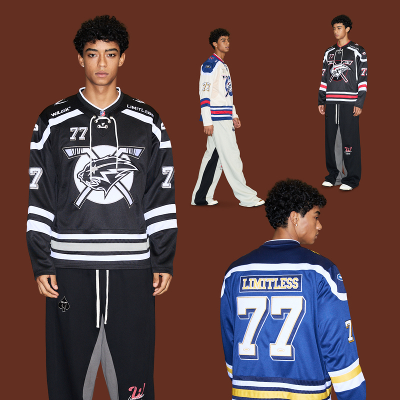 Wildx'77 Pulse 6.0' American Retro Street Style Double-Layer Heavyweight Ice Hockey Jersey Mesh Long-Sleeve Shirt
