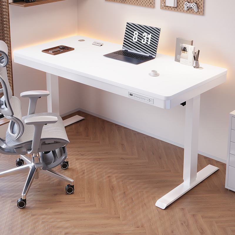 Intelligent Electric Lift Table, Tempered Glass Computer Table, Home Study Desk, Liftable Desk, Gaming Table