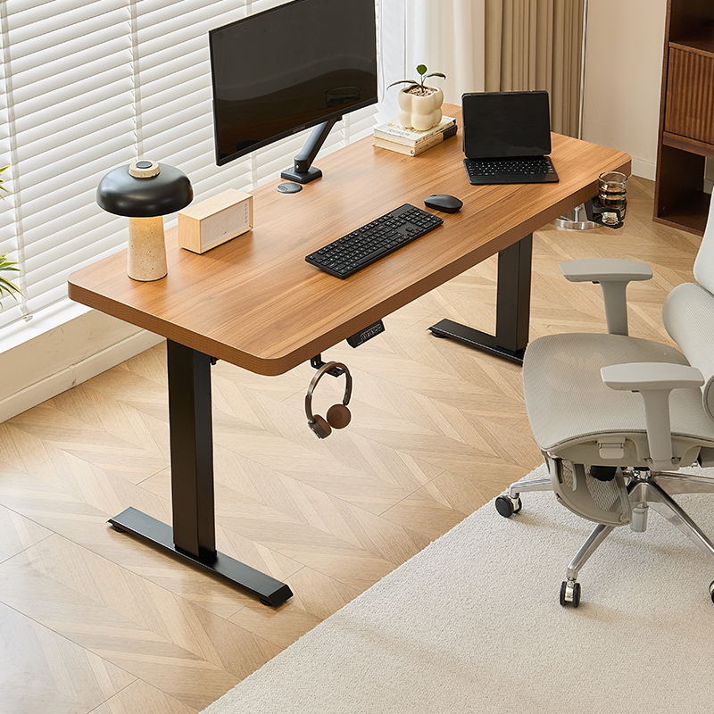 Electric Adjustable Desk, Solid Wood Ecological Board Computer Desk, Study Desk, Home Office Desk, Gaming Desk, Workbench