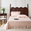 French Princess Style Carved Milk Velvet Four-Piece Bedding Set with Bed Cover, Winter Thickened Baby Velvet Coral Fleece Duvet Cover and Bed Skirt