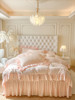 Class a Thickened Carved Milk Velvet Four-Piece Set with Quilted Bedspread, French Princess Style Ruffled Lace Bed Sheet and Duvet Cover for Winter