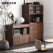 North American Blackhu Peach Wood Cupboard cabinet Dining Side Cabinet Short of a high section Bowl Cabinet Multifunction Tea Water Cabinet Close By Wall