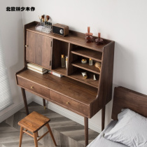 Nordic Modern North American Black Walnuts Wood Dresser small family Type New Chinese solid wood Bedroom net Red Makeup Table