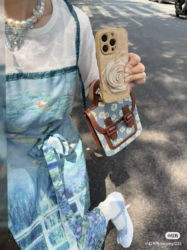 Van Gogh Style Two-Piece Dress for Women, 2026 Summer New Oil Painting Style Long Dress, Green Fairy Dress, Summer Pond Fragrant Lotus