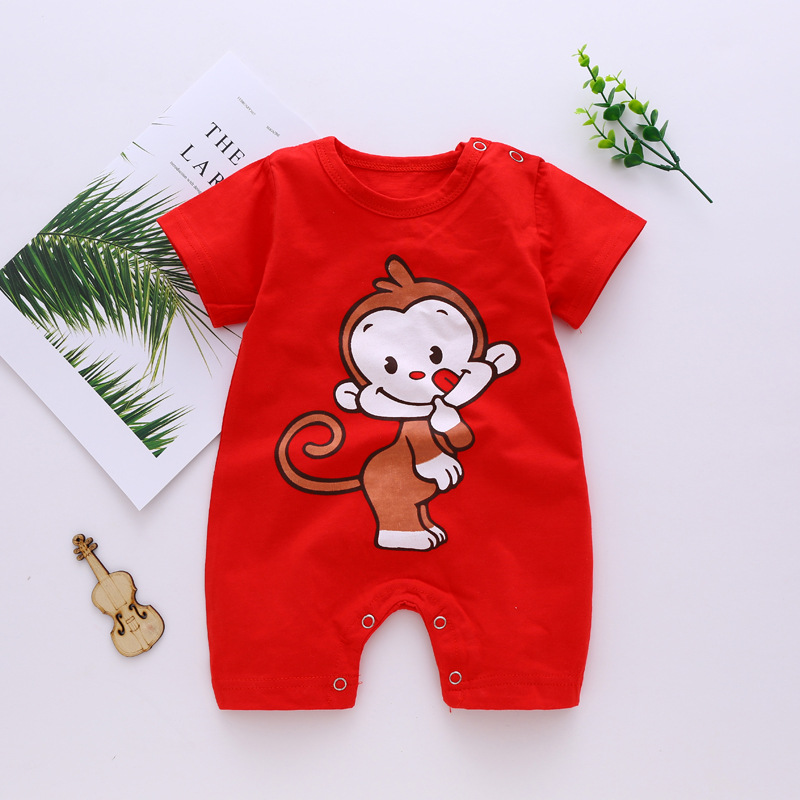 Bé onesie, tay áo ngắn, áo liền quần, em bé, quần áo sơ sinh, quần áo mùa hè, quần áo trẻ sơ sinh, bông romper quần lót trẻ em